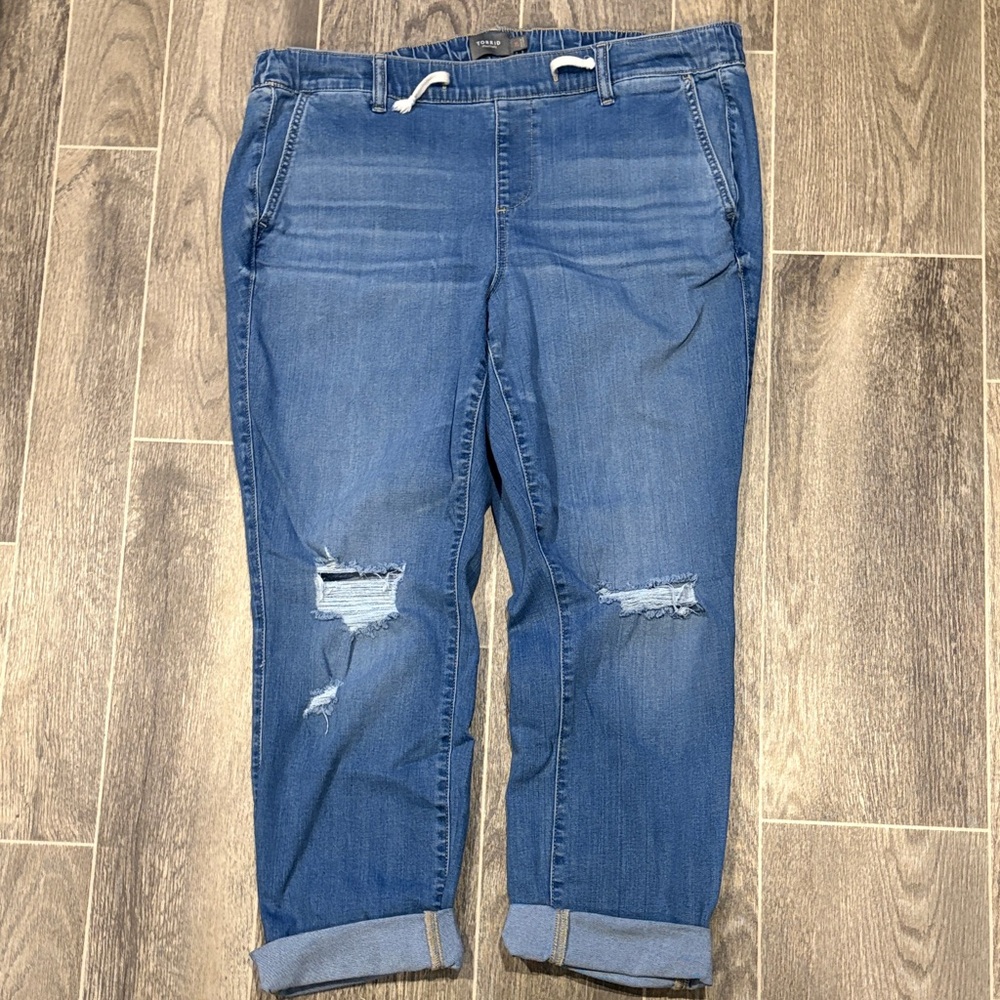 Torrid Women’s Distressed Blue Denim Jogger Jeans